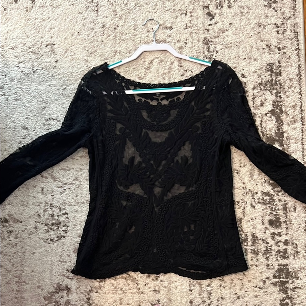 Express Black Lace Women's Top